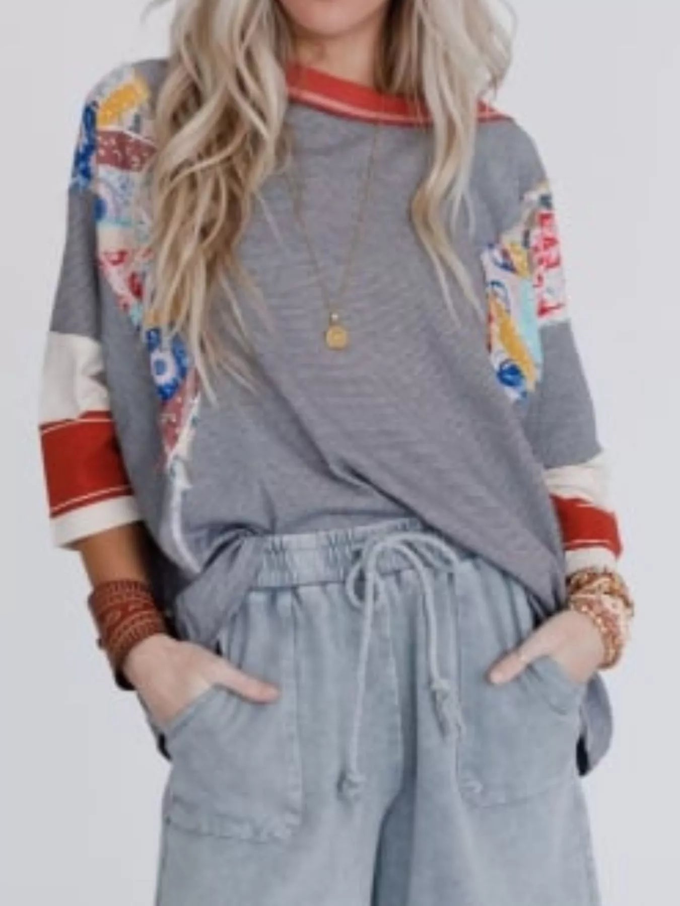 Striped Floral Long Sleeve T-Shirt