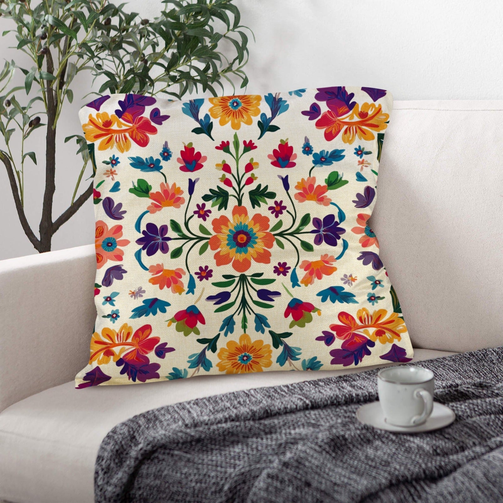 Baha Ranch Colores de Mexico Floral Pillow Case Custom Pillow Case Made in America