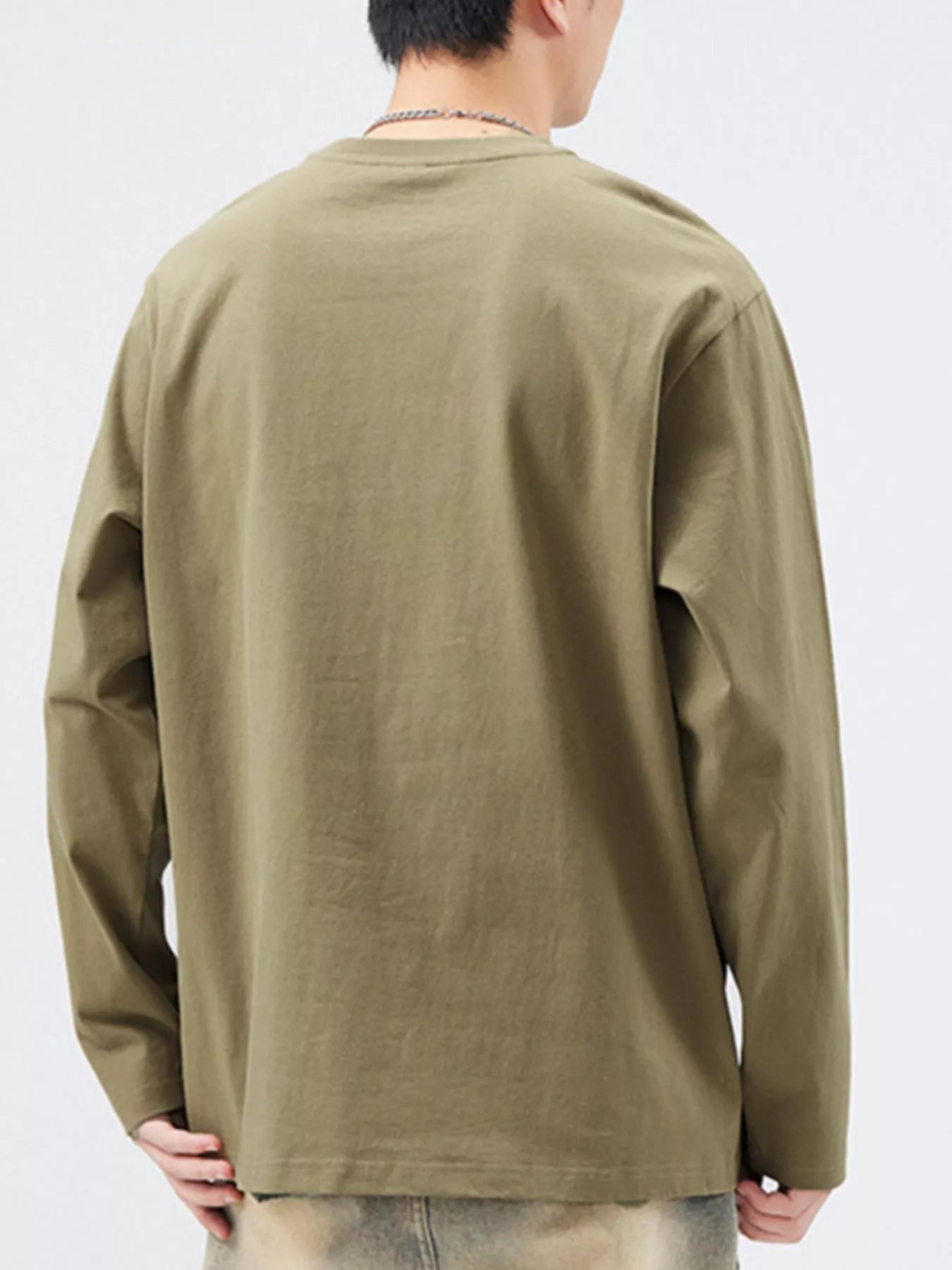 Men's Plus Size Round Neck Long Sleeve T-Shirt