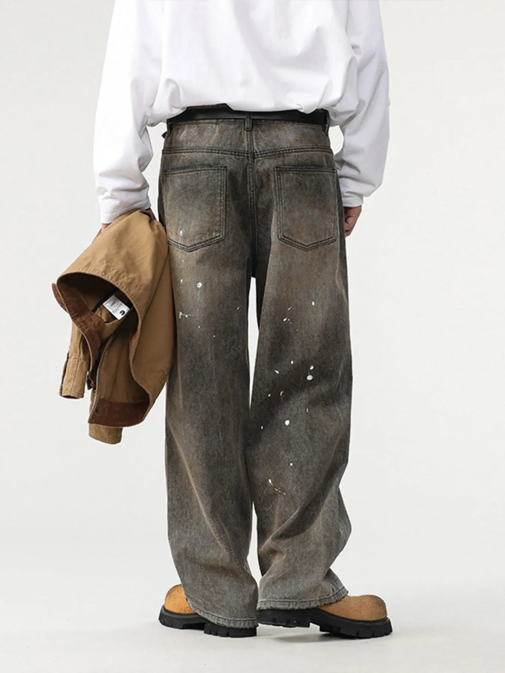 Men's Paint Splatter Wide Leg Jeans