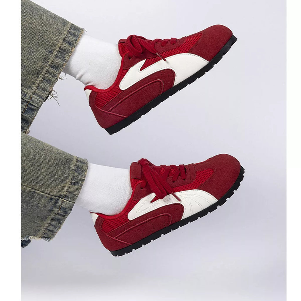 Contrast Lace Up Casual Sneakers