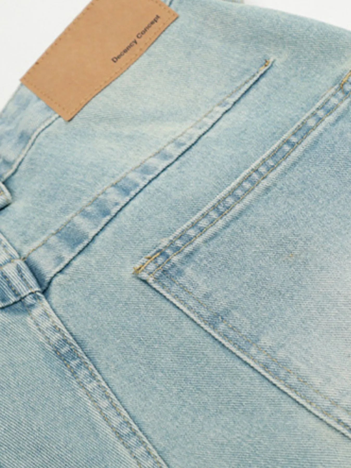 Men's Wash Pleated Wide Leg Jeans
