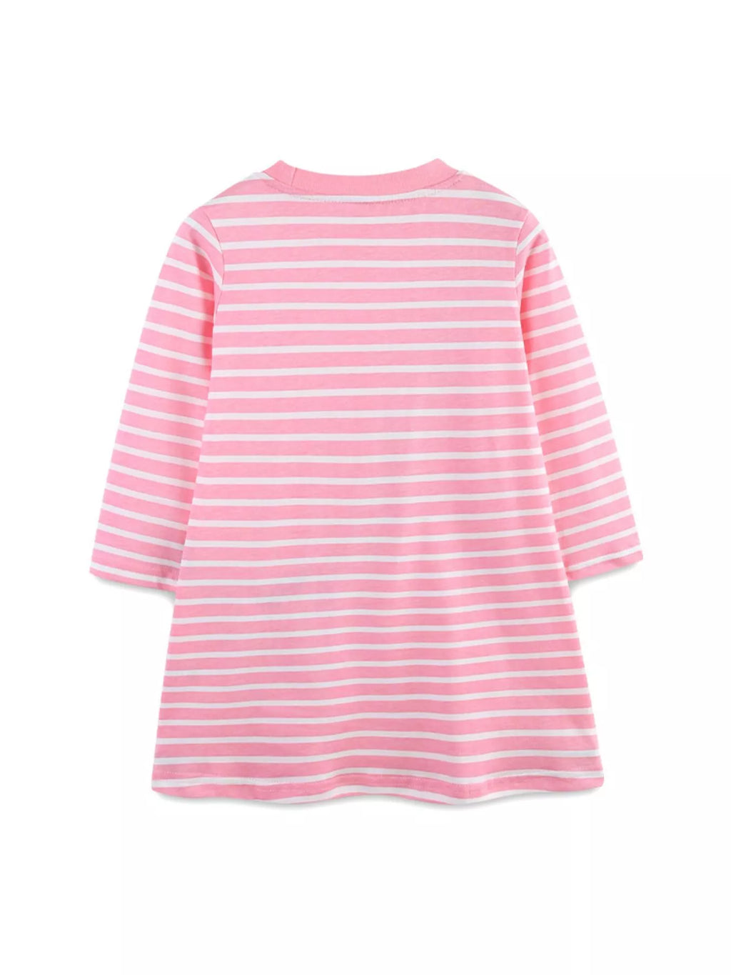 Children's Apple Applique Striped Long Sleeve Dress