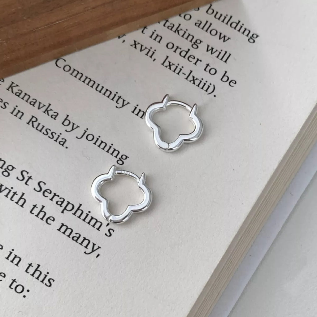 925 Sterling Silver Four Leaf Clover Earrings