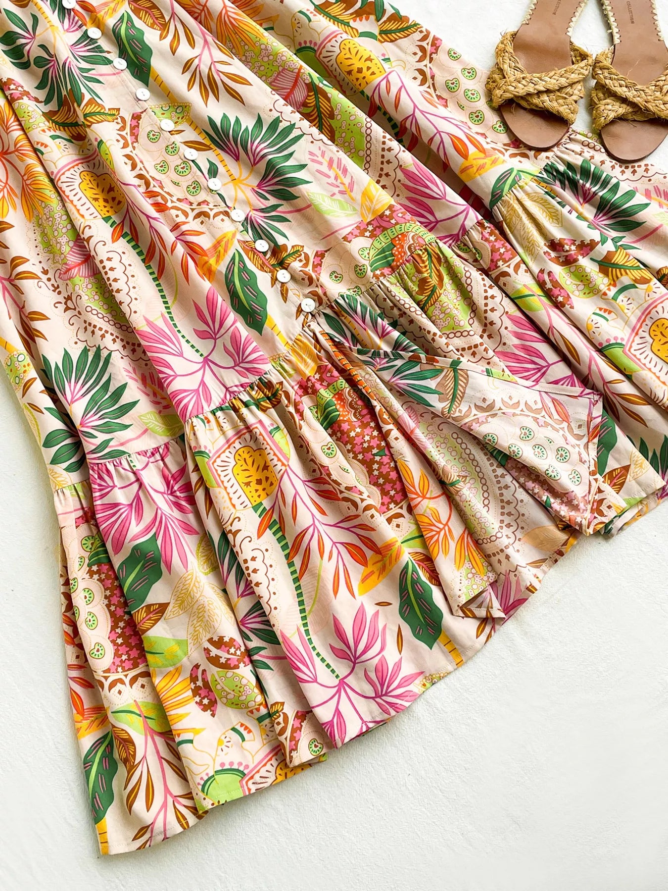 Floral Print Ruffle Hem Skirt