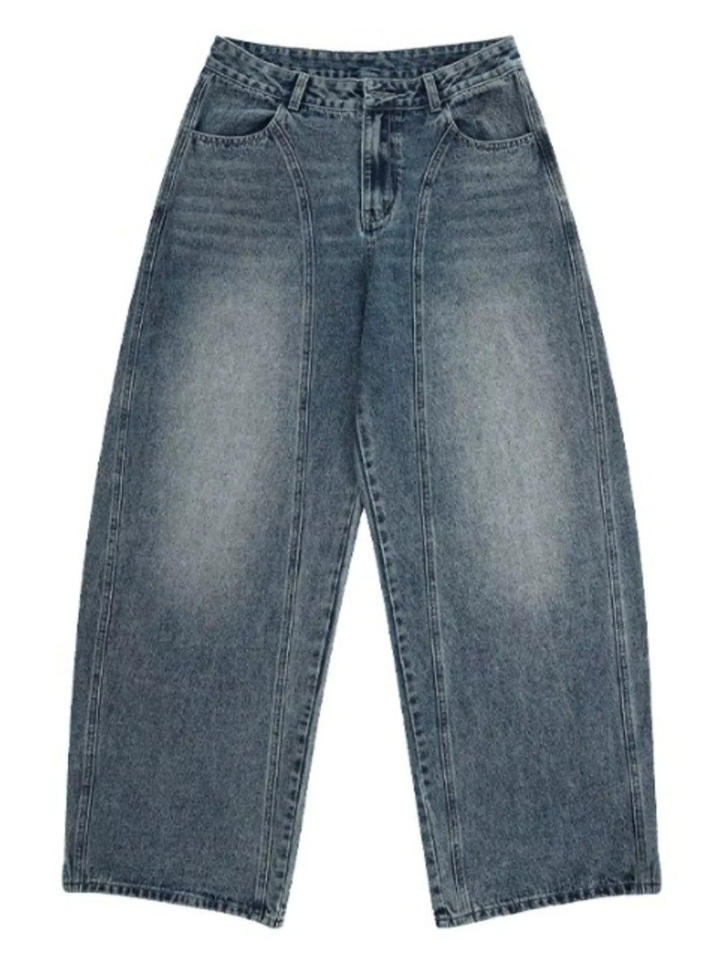 Men's Wide Leg Washed Jeans
