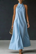 Halter Neck Sleeveless Maxi Dress