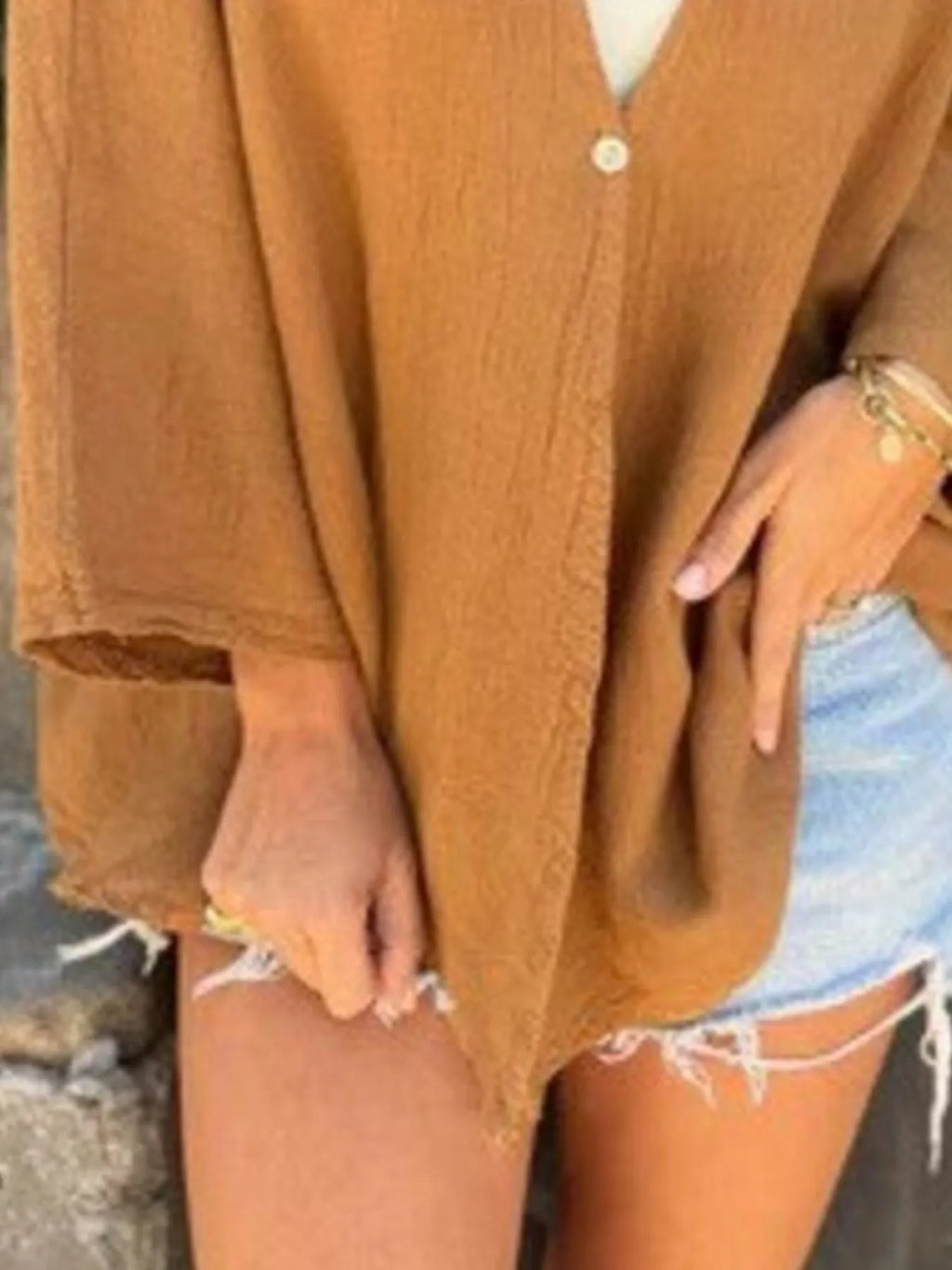 Full Size Oversized Button-Up Cardigan Plus Size