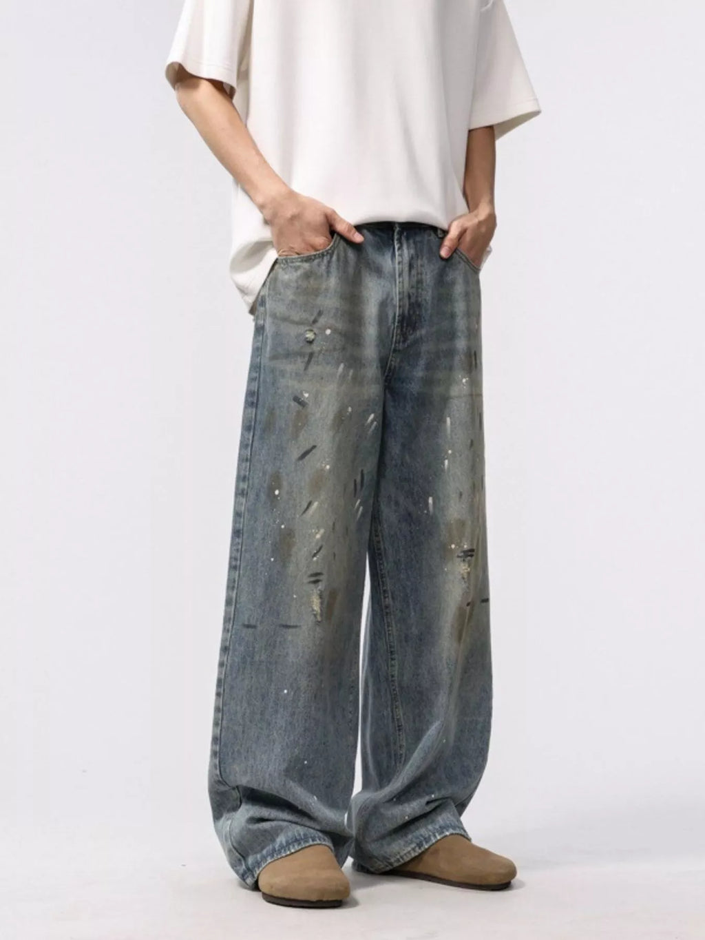 Men's Washed Loose Fit Jeans