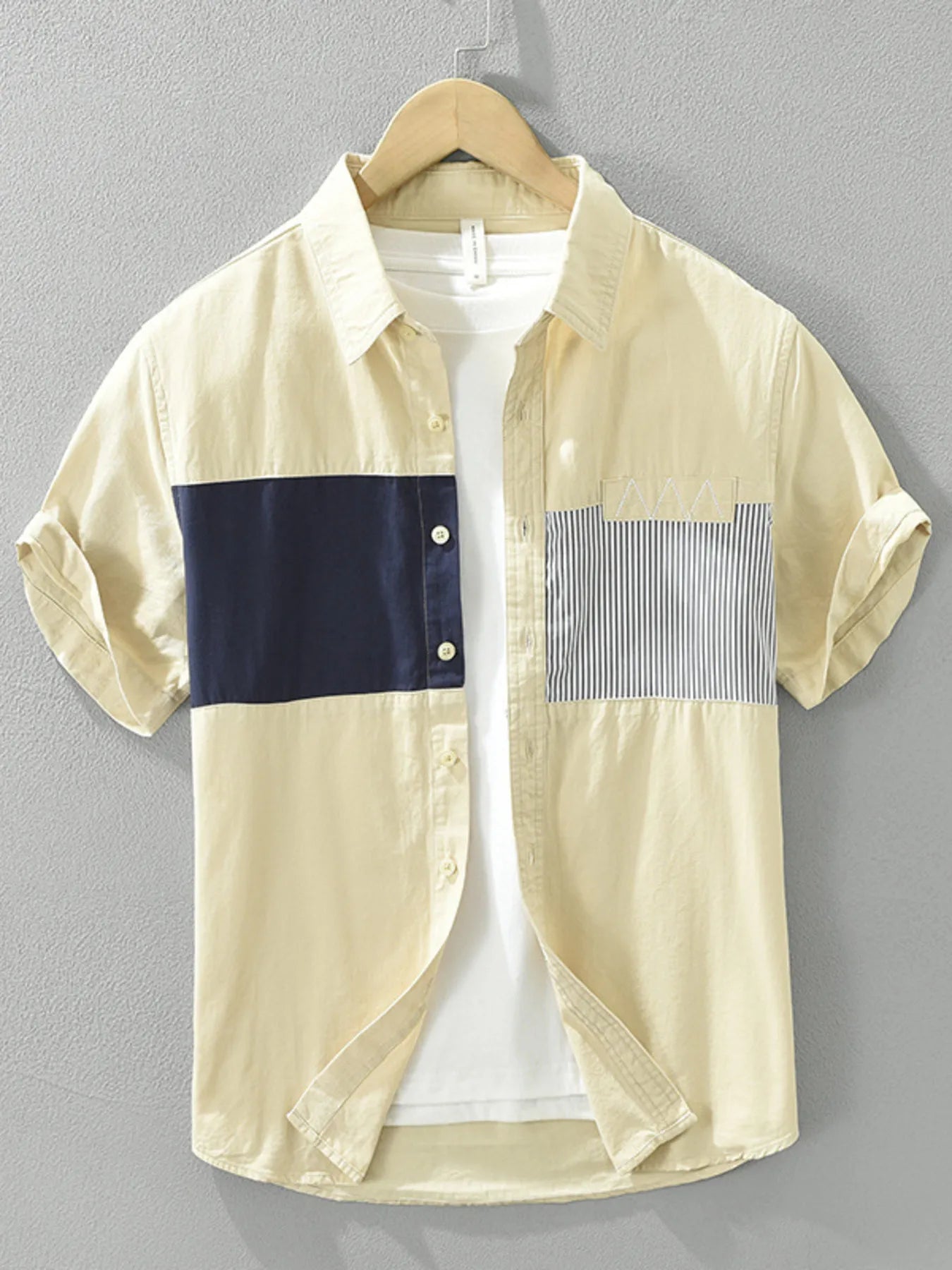 Men's Plus Size Button Up Short Sleeve Shirt