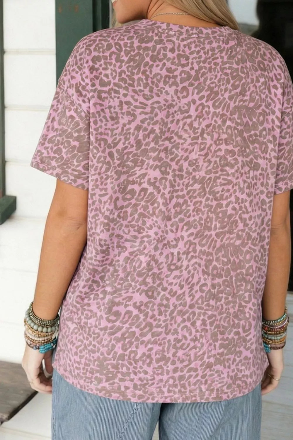 Leopard Print Star Studded T-Shirt