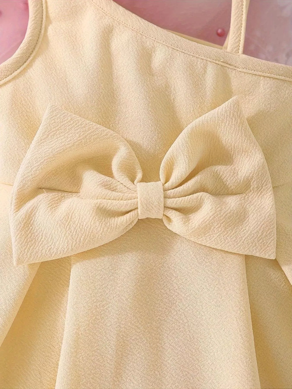 Children's Bow Asymmetrical Shoulder Dress