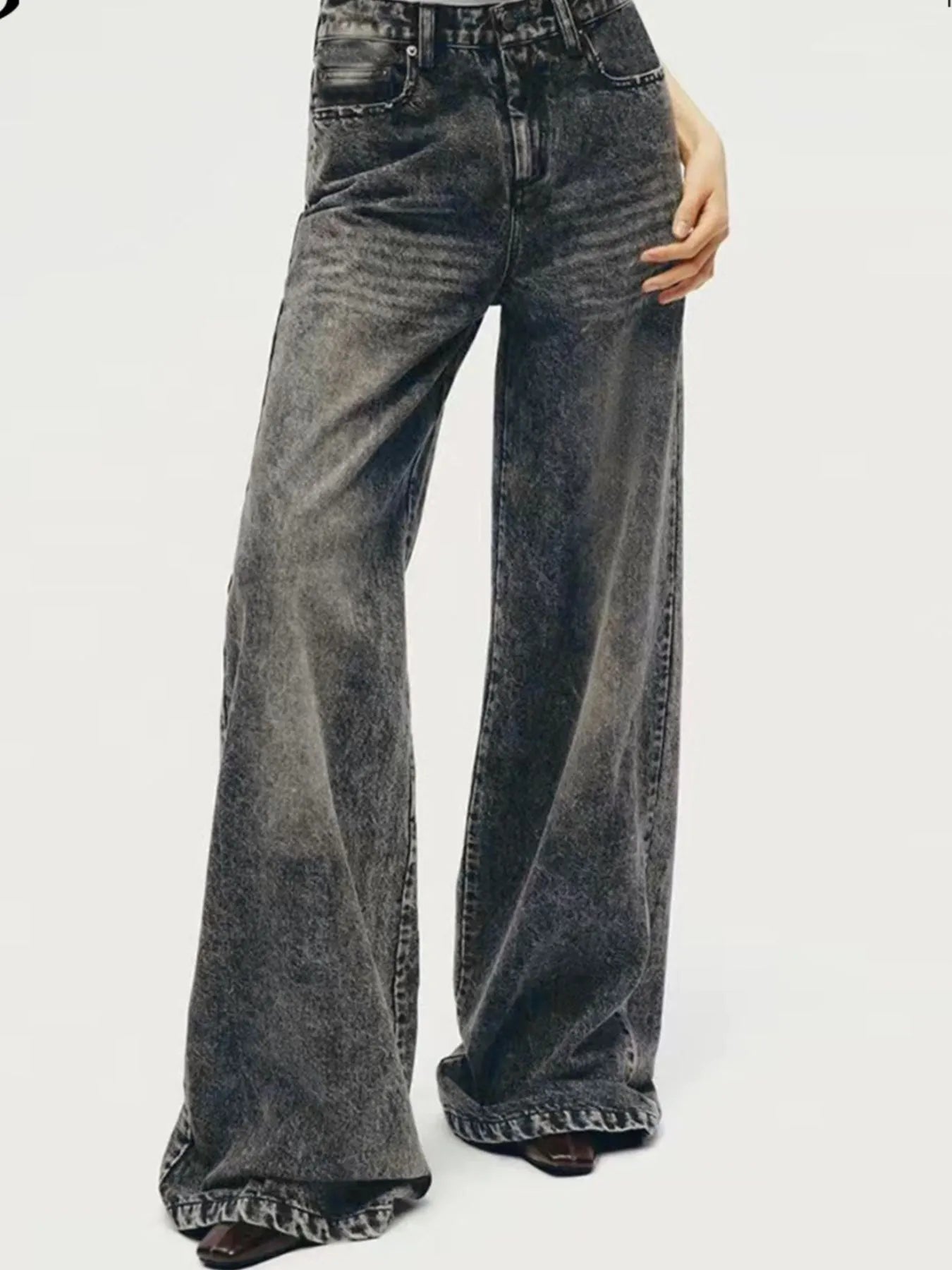 Men's Vintage Washed Wide Leg Jeans