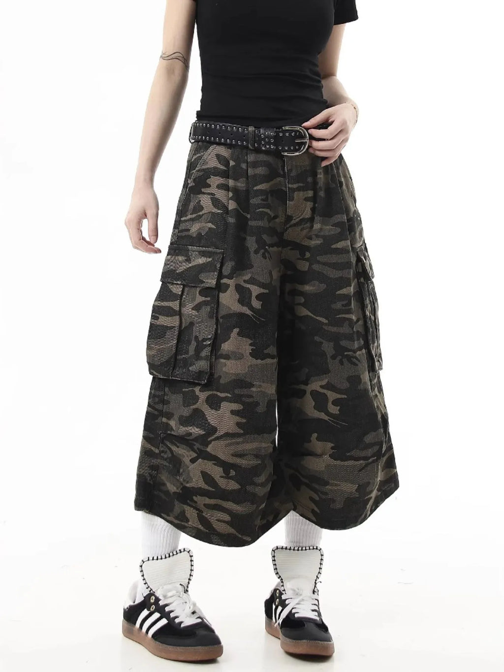 Men's Full Size Camouflage Cargo Denim Shorts Plus Size