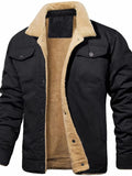 Men's Full Size Sherpa Lined Long Sleeve Jacket Plus Size