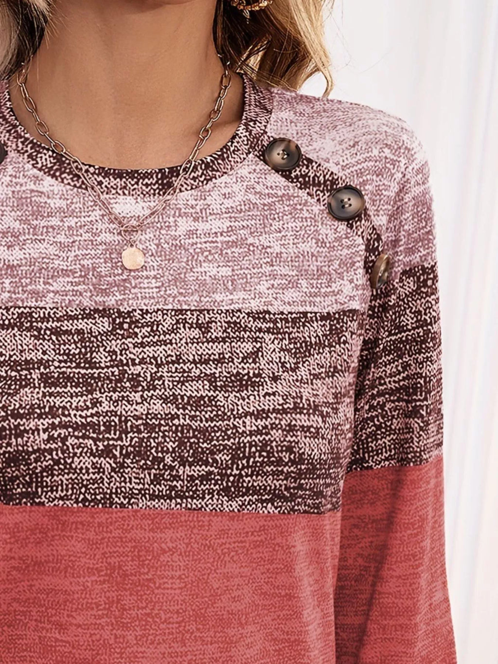 Color Block Long Sleeve T-Shirt