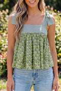 Tie-Strap Floral Print Tank