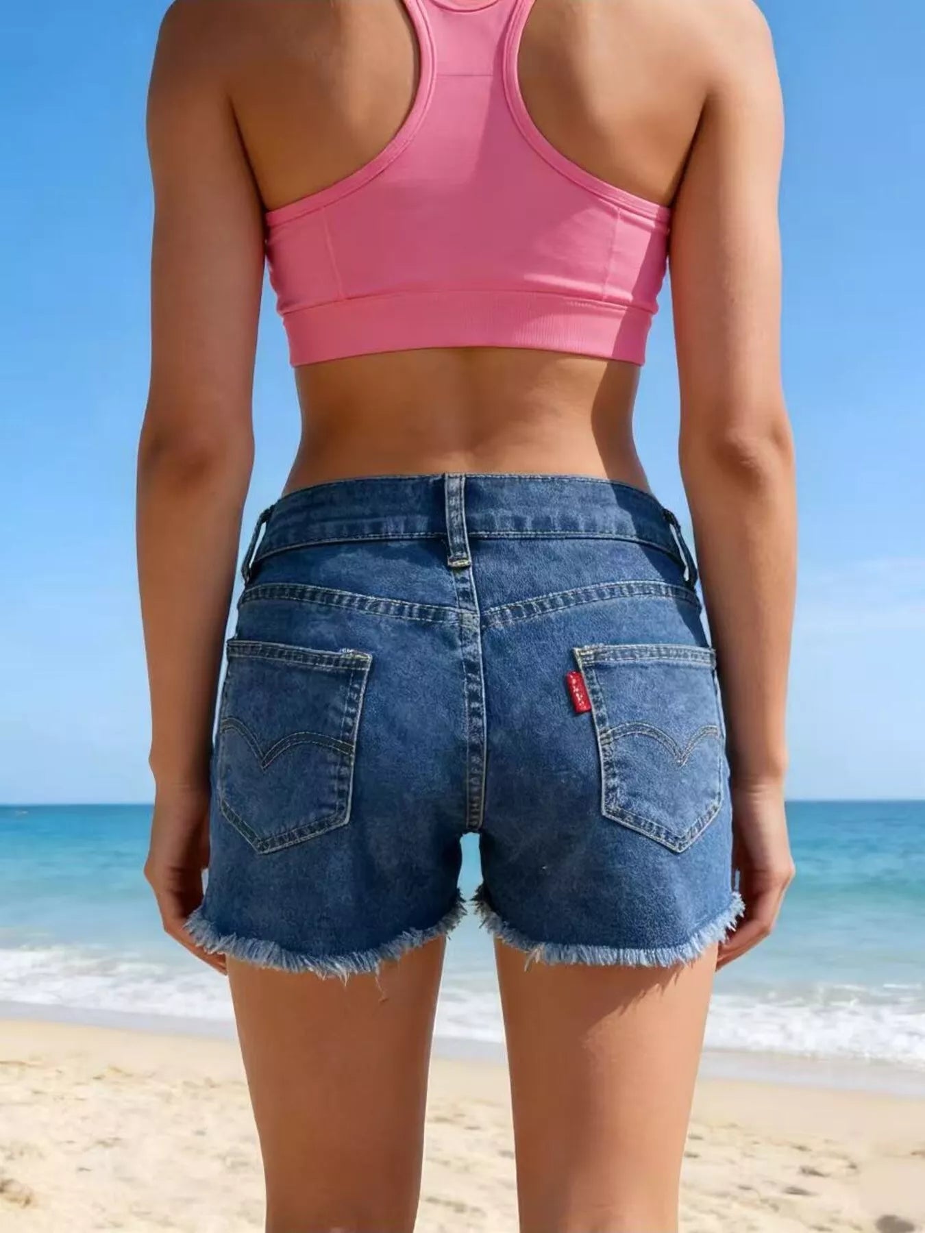 Raw Hem Denim Shorts
