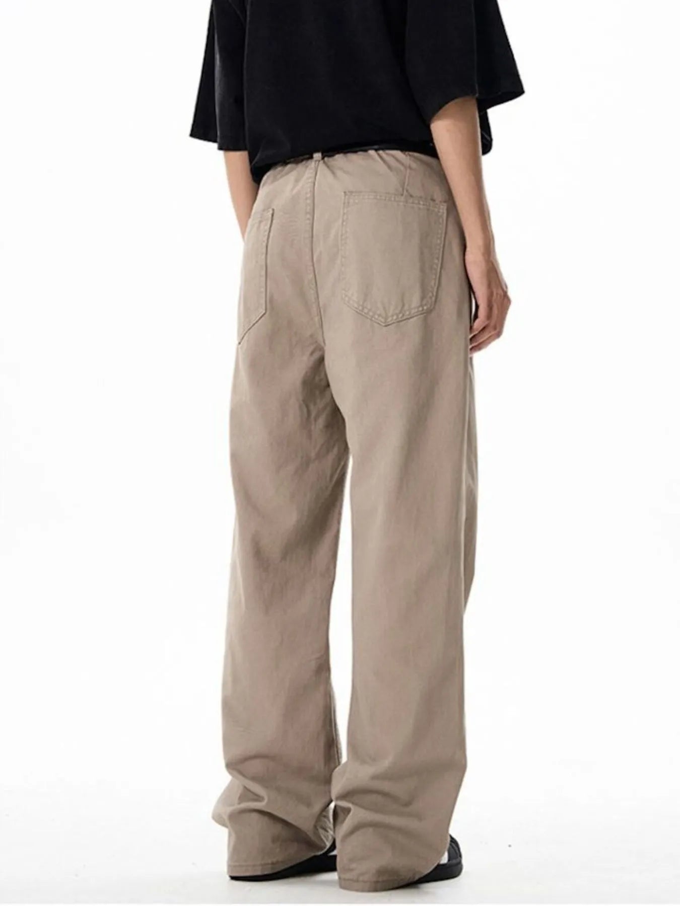 Men's Washed Wide-Leg Cargo Pants