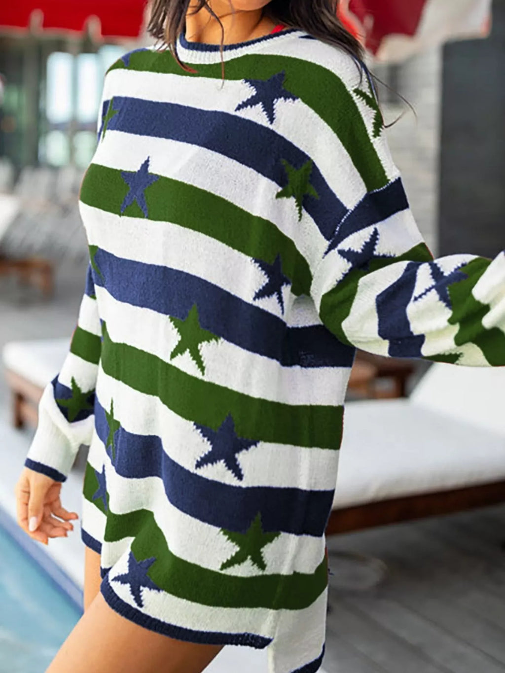 Stars and Stripes Long Sleeve Sweater