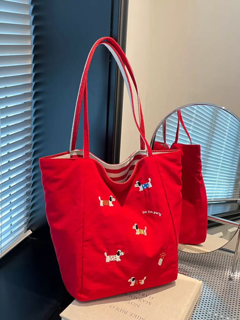 Embroidered Dachshund Shoulder Bag
