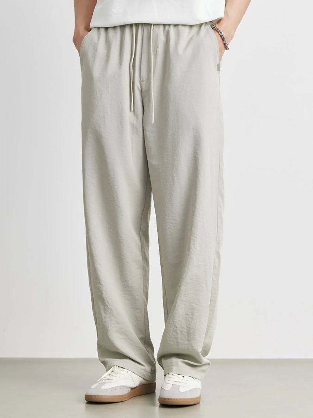 Men's Casual Drawstring Wide Leg Pants