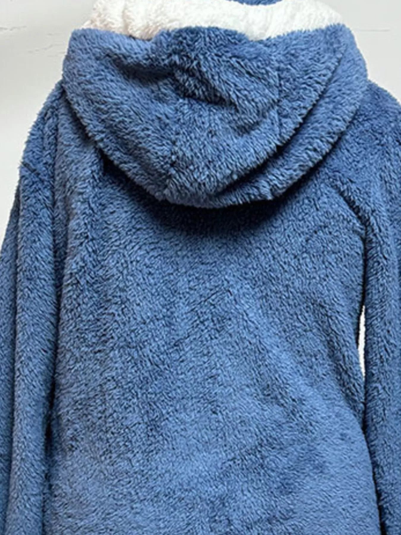 Cozy Fleece Hooded Longline Zip Up Outerwear