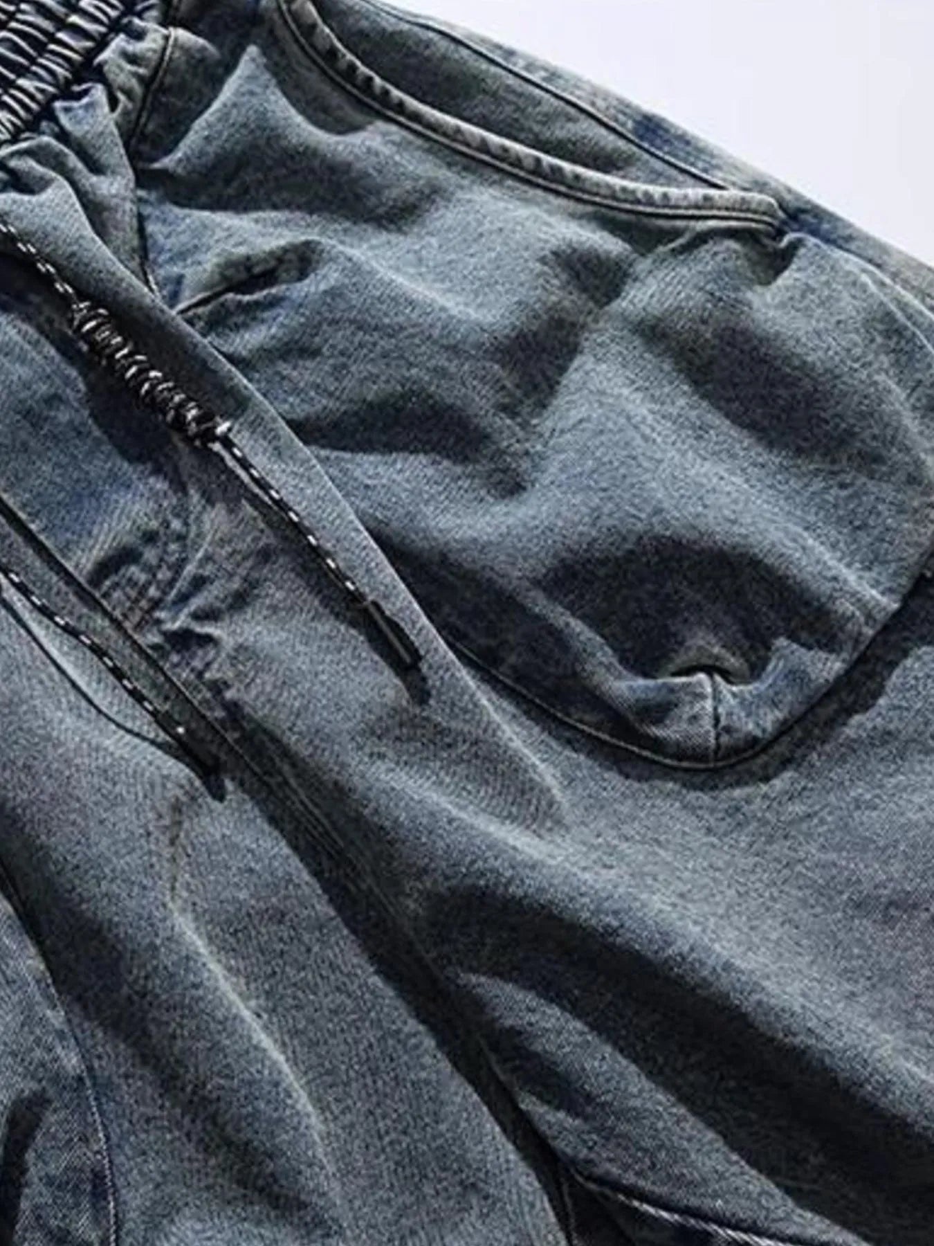 Men's Washed Loose Fit Denim Shorts