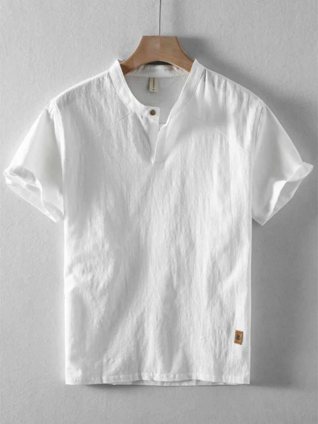 Men's Plus Size Short Sleeve Button Detail Blouse