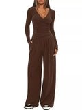 Casual Long Sleeve Top and Pants Two-Piece Set