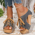 Lace Up Wedge Sandals