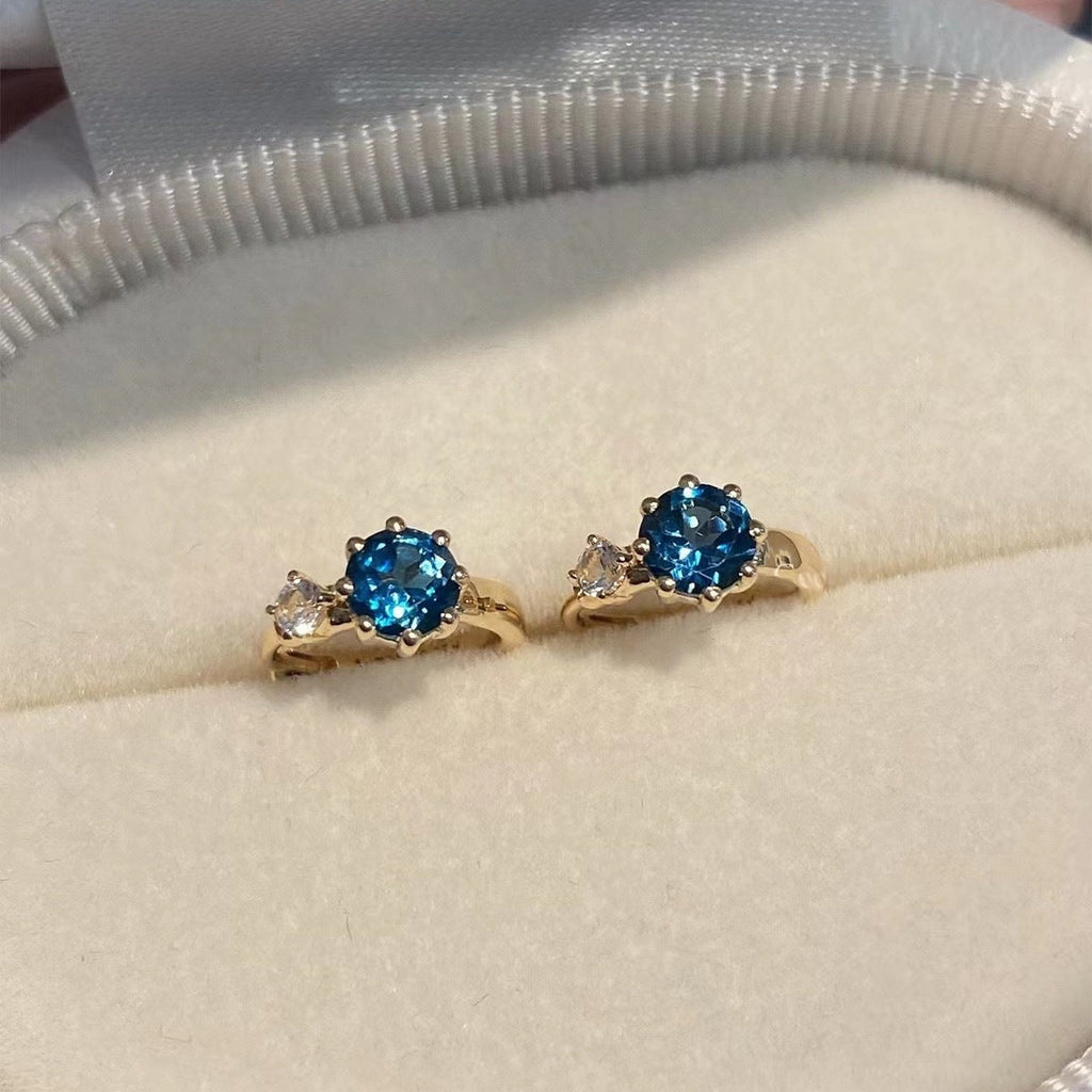 925 Sterling Silver Zircon Hoop Earrings