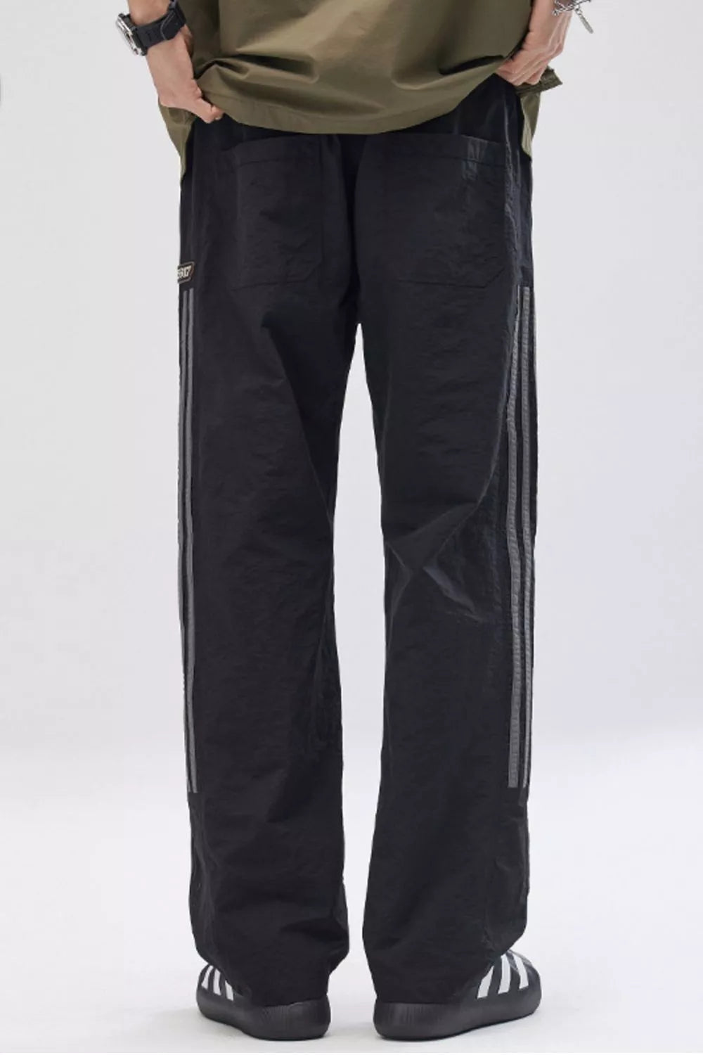Men's Full Size Striped Casual Wide Leg Pants Plus Size