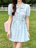 Tied Button Up Shirt and Shorts Set