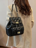 Quilted Chain Decor Backpack Bag