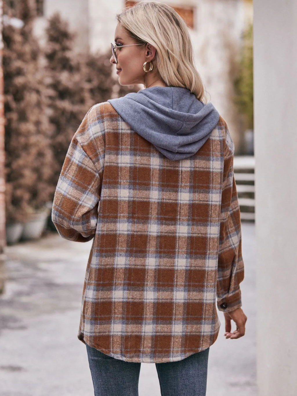 Oversized Plaid Button Up Shacket