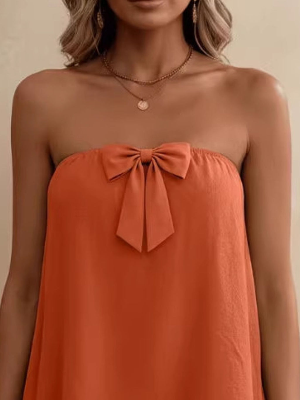 Bowknot Tube Top & Shorts Set