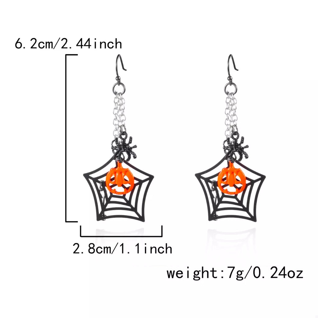 Halloween Spider Web Earrings