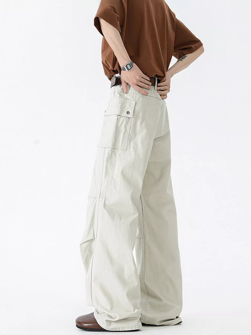 Men's Vintage Wide Leg Cargo Jeans