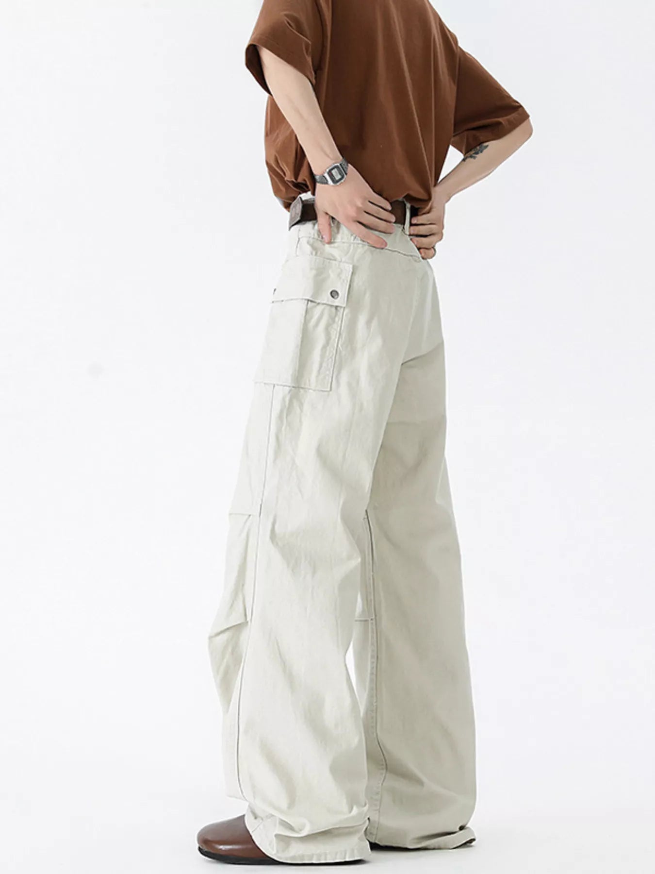 Men's Vintage Wide Leg Cargo Jeans