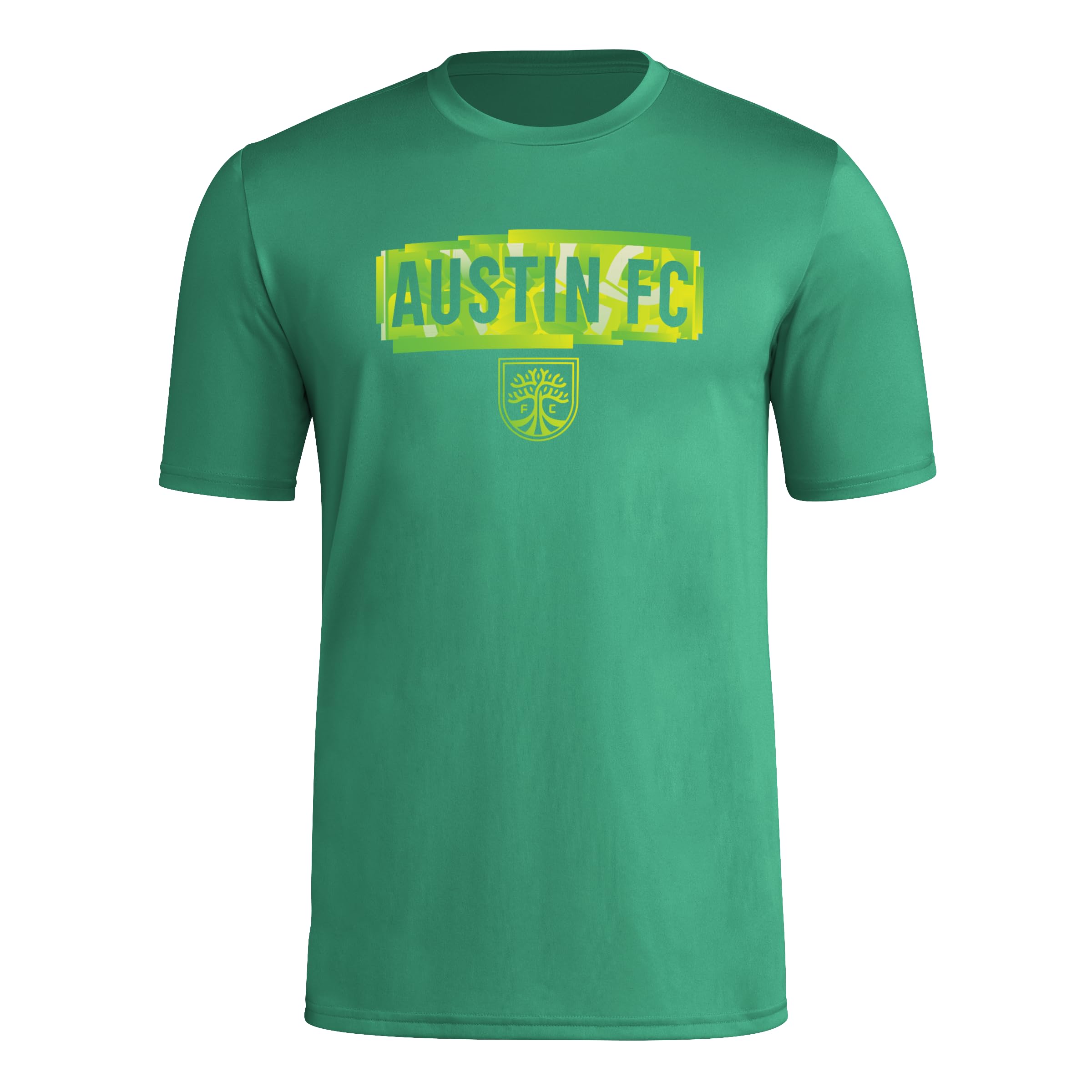 adidas Mens Short Sleeve Pre-Game T-Shirt Kelly/Austin Fc X-Large