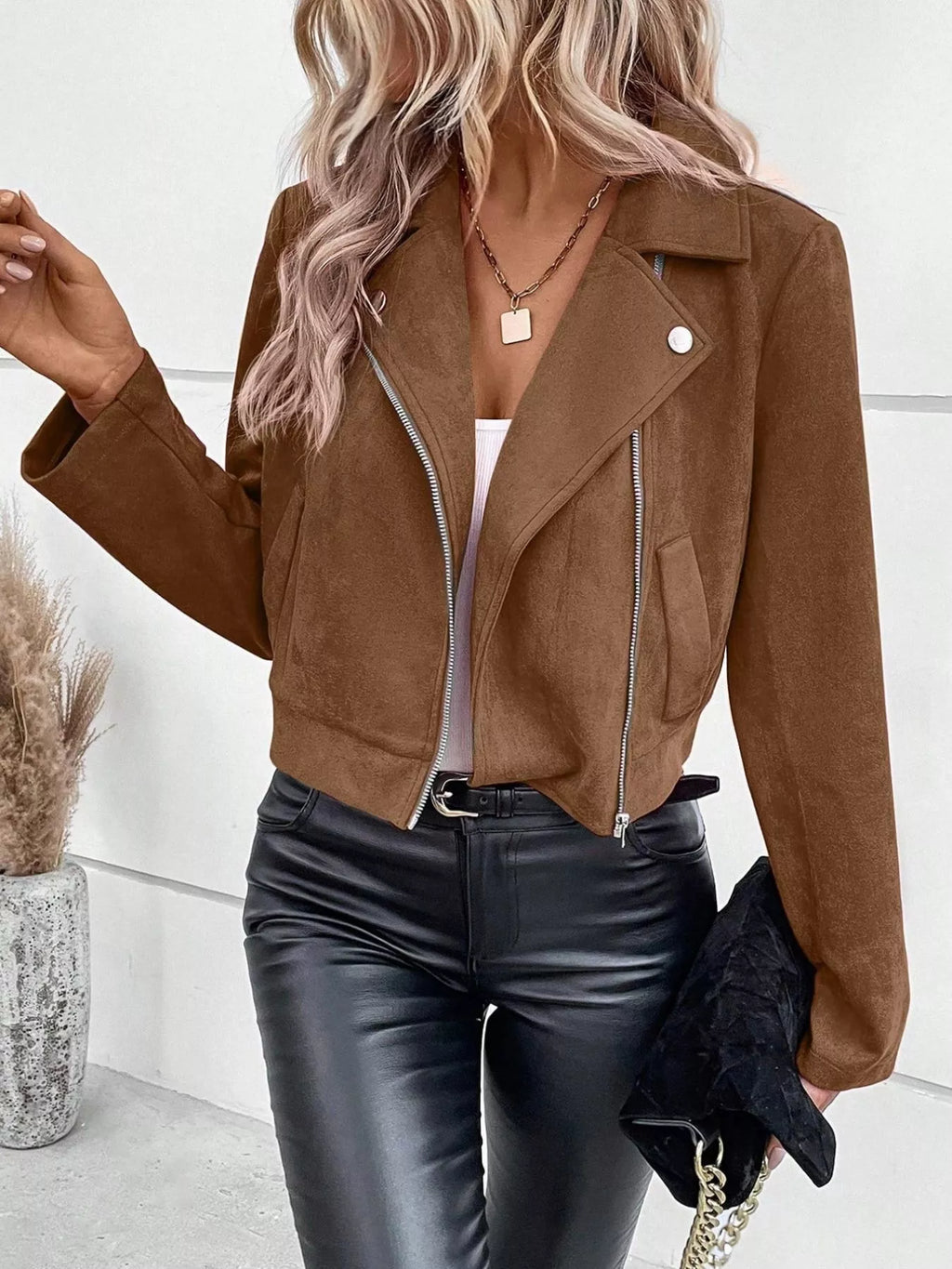Zip Up Moto Jacket