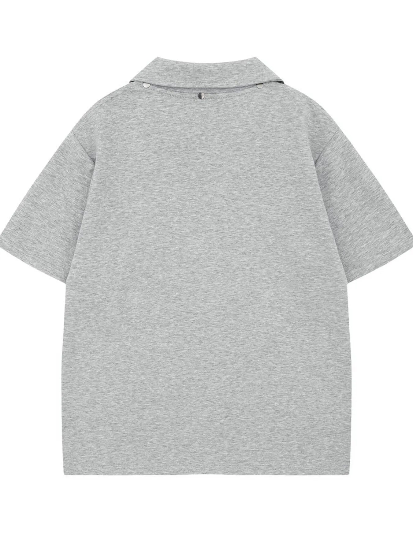 Men's Detachable Collar Short Sleeve Top