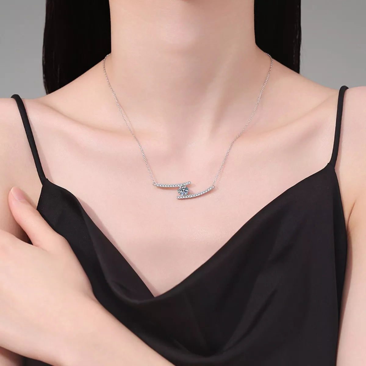 1 Carat Moissanite 925 Sterling Silver Necklace