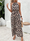 Leopard Sleeveless Wide Leg Jumpsuit