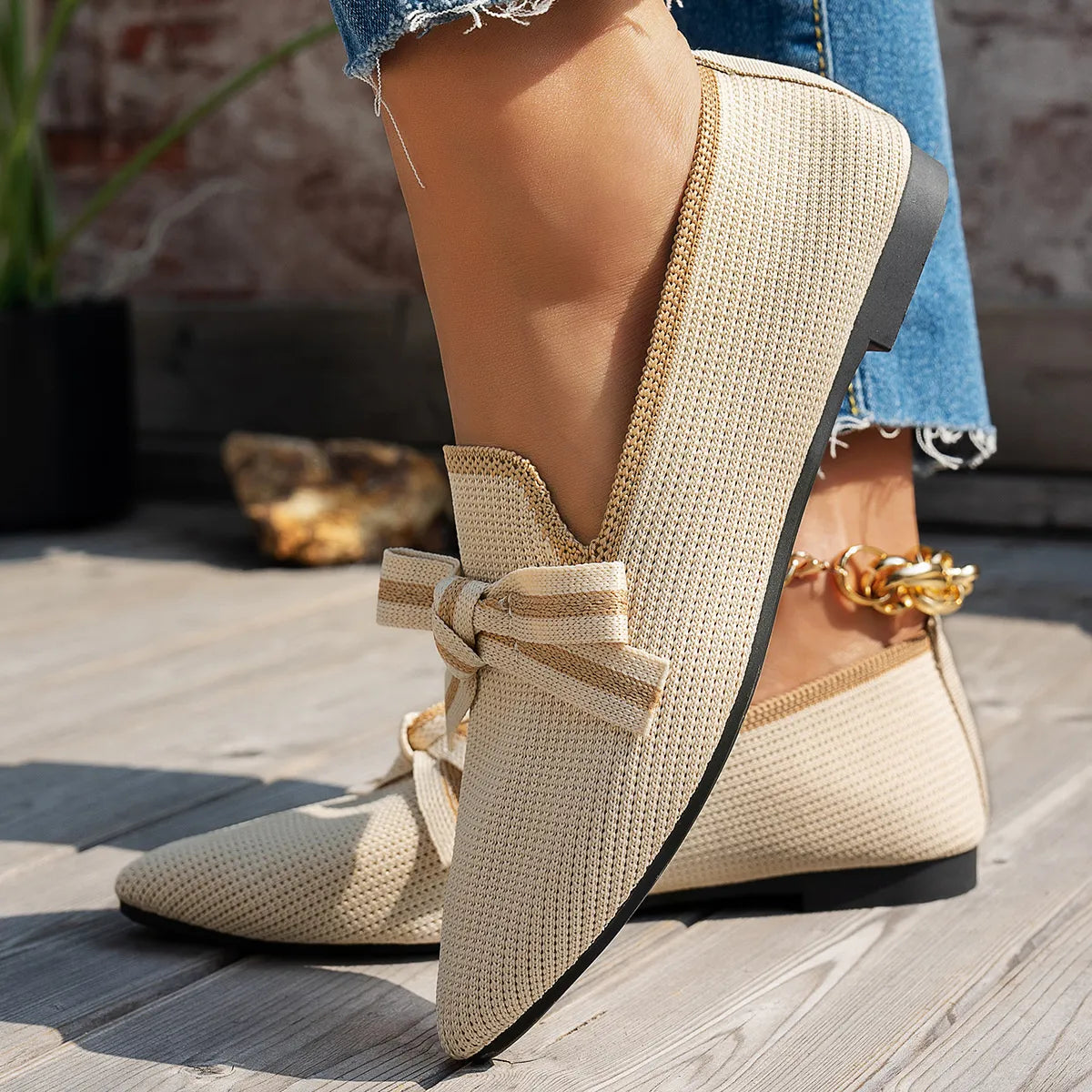 Point Toe Flats Slip-Ons