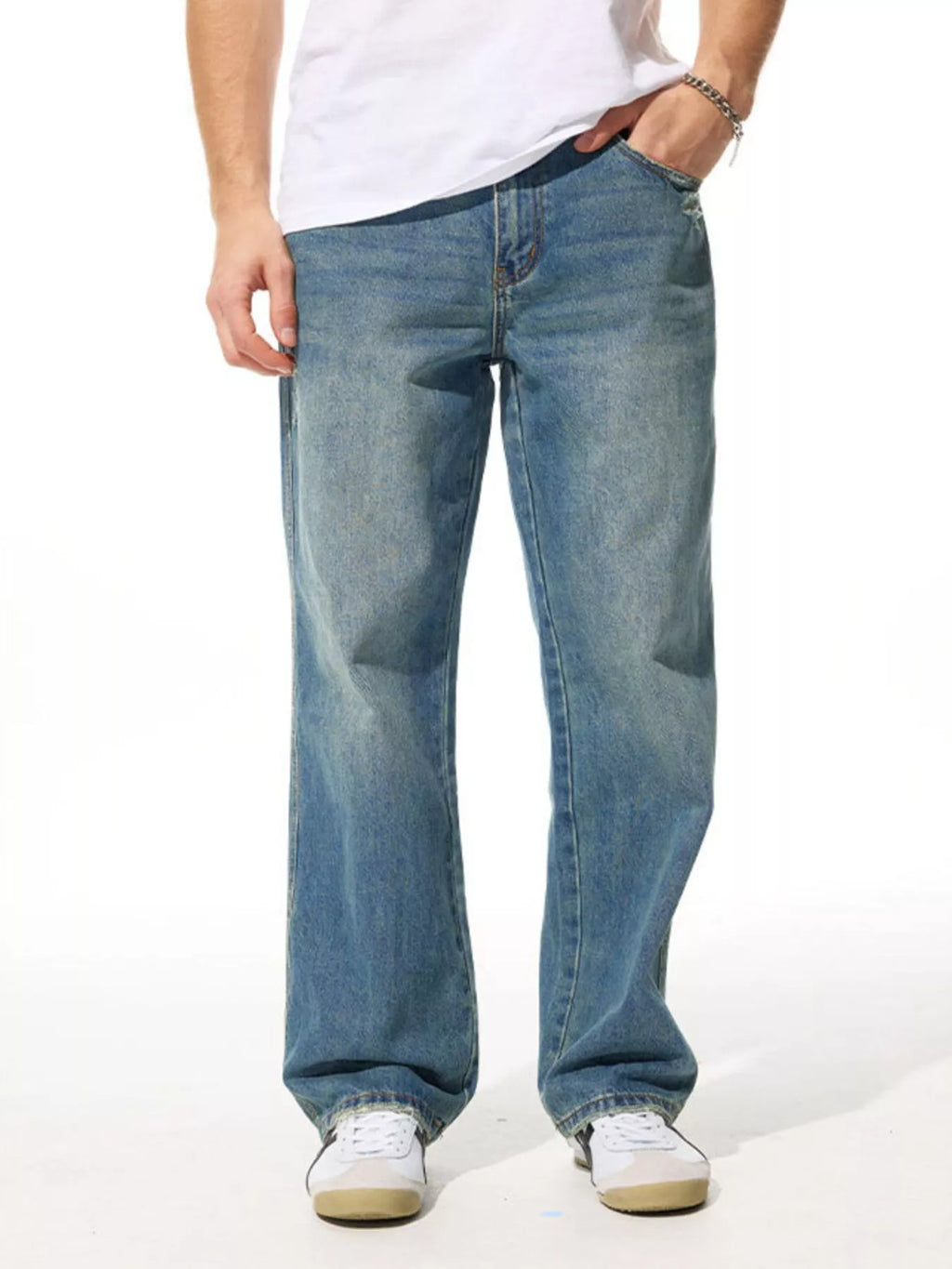 Men's Relaxed Fit Wash Jeans