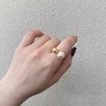 Double Pearl Open Ring