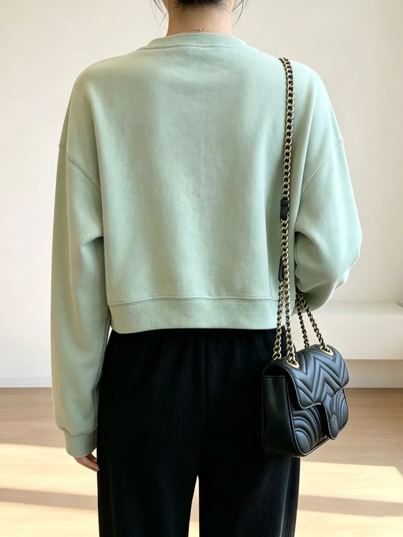 Crew Neck  Drop Shoulder Sweatshirt