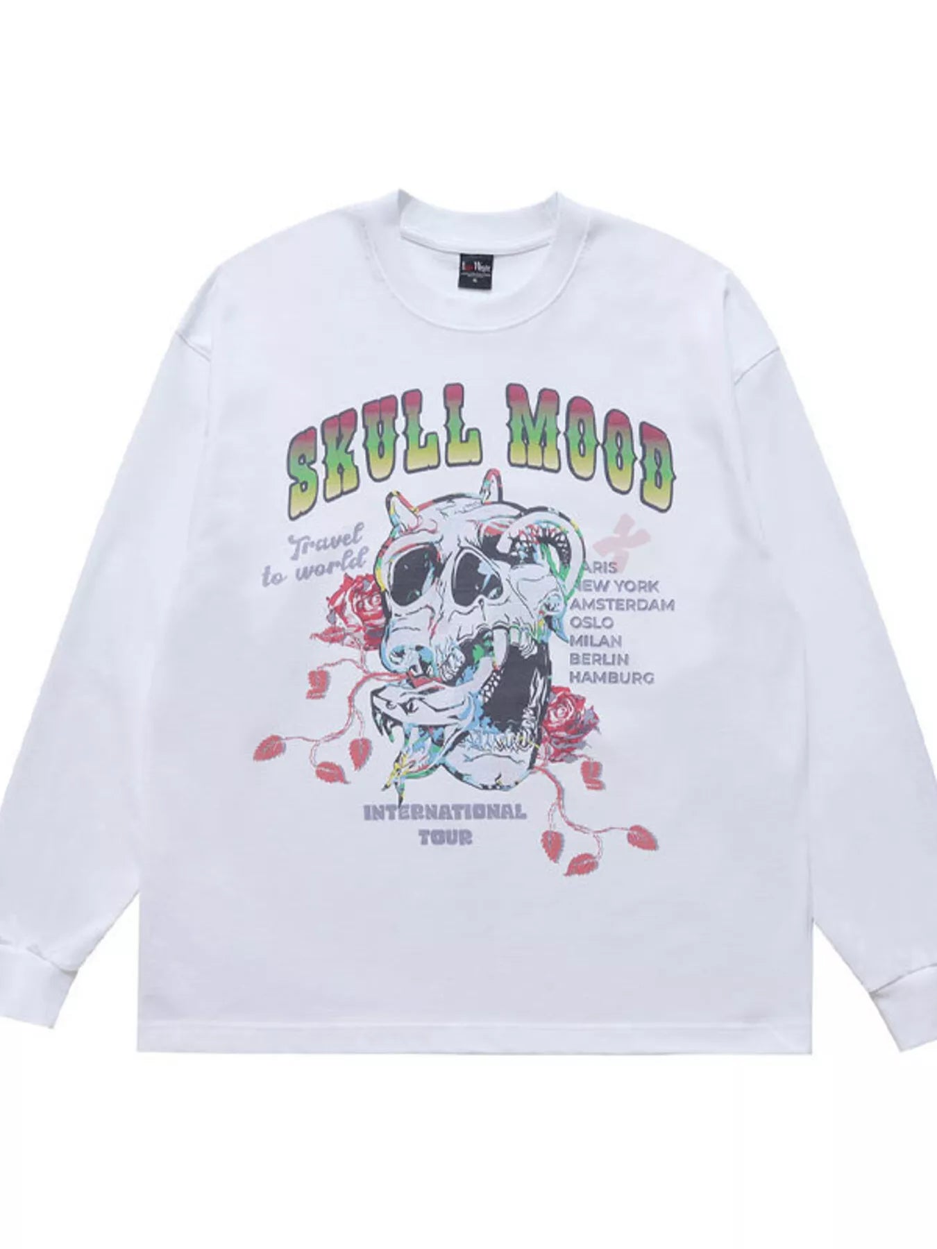 Men's Skull Mood Graphic Long Sleeve T-Shirt
